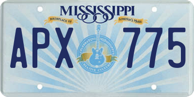 MS license plate APX775