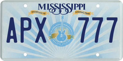 MS license plate APX777
