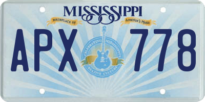 MS license plate APX778