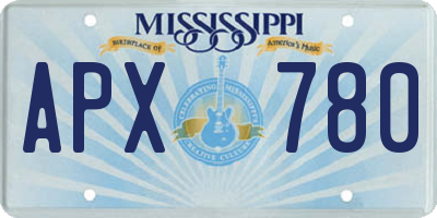MS license plate APX780