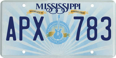 MS license plate APX783