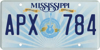 MS license plate APX784