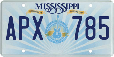 MS license plate APX785