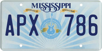 MS license plate APX786