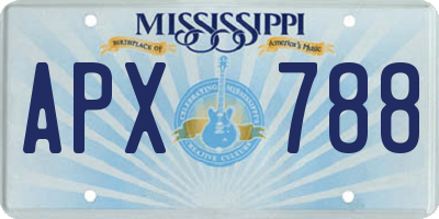 MS license plate APX788