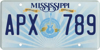 MS license plate APX789