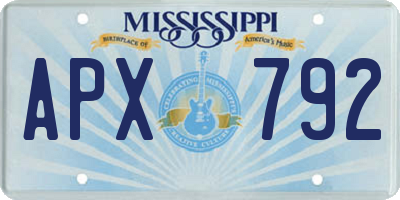 MS license plate APX792