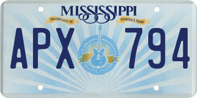 MS license plate APX794