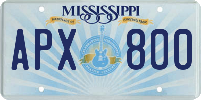 MS license plate APX800