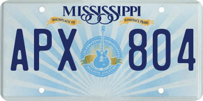 MS license plate APX804
