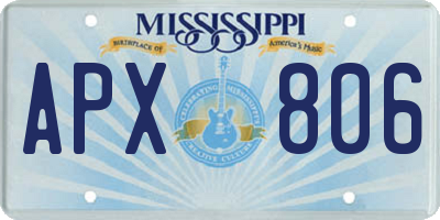 MS license plate APX806