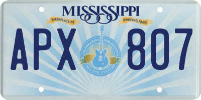 MS license plate APX807