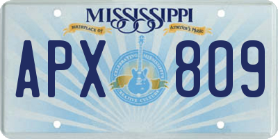 MS license plate APX809