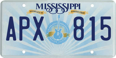 MS license plate APX815