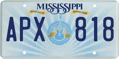 MS license plate APX818