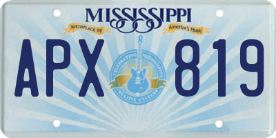 MS license plate APX819