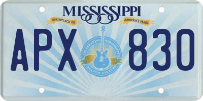 MS license plate APX830