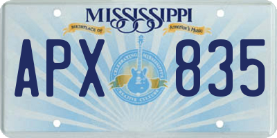 MS license plate APX835