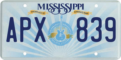 MS license plate APX839