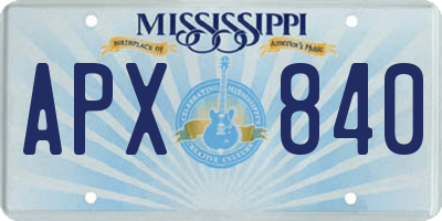 MS license plate APX840