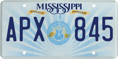 MS license plate APX845
