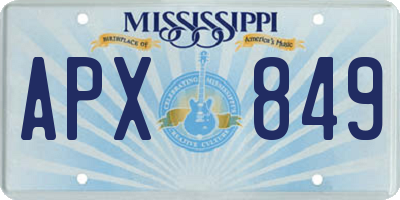 MS license plate APX849