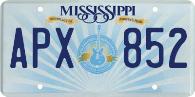 MS license plate APX852
