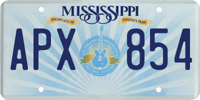 MS license plate APX854