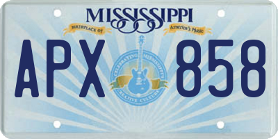 MS license plate APX858