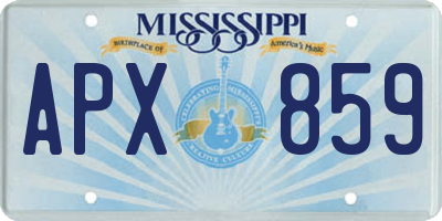 MS license plate APX859