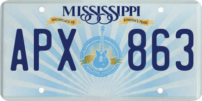 MS license plate APX863