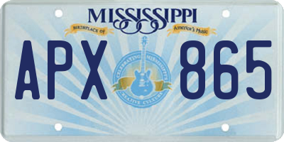 MS license plate APX865