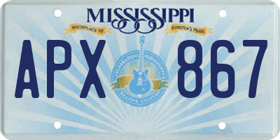 MS license plate APX867