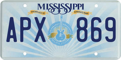 MS license plate APX869