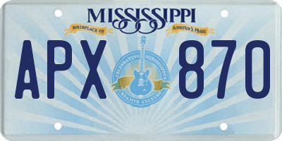 MS license plate APX870