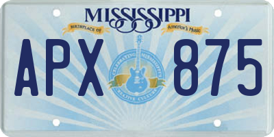 MS license plate APX875