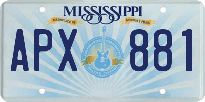 MS license plate APX881