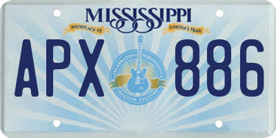 MS license plate APX886