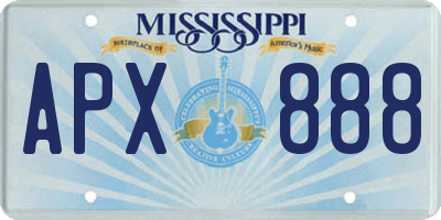 MS license plate APX888