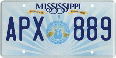 MS license plate APX889