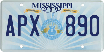 MS license plate APX890