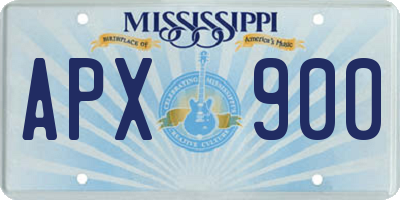 MS license plate APX900