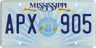 MS license plate APX905