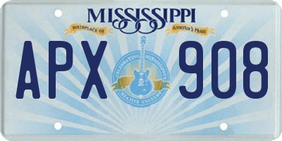 MS license plate APX908