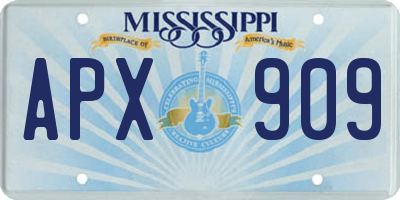 MS license plate APX909