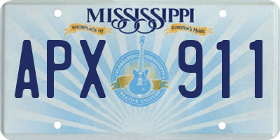 MS license plate APX911