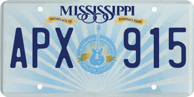 MS license plate APX915