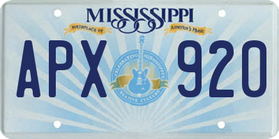 MS license plate APX920