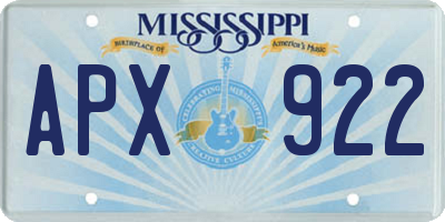 MS license plate APX922