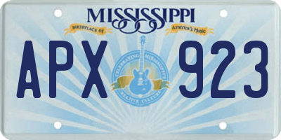 MS license plate APX923